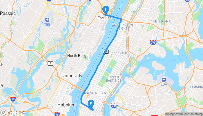 Route map from Home to Home