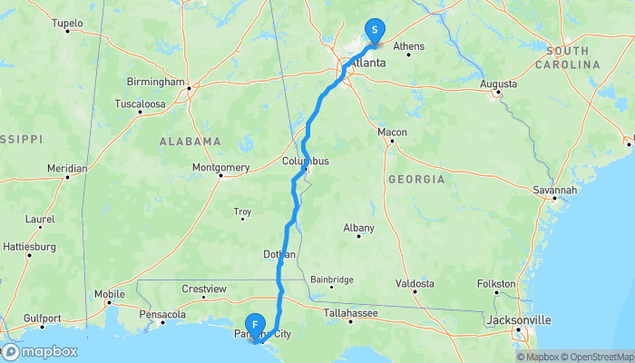 Route map from 1739 Praters Point to Sunnyside Beach Store